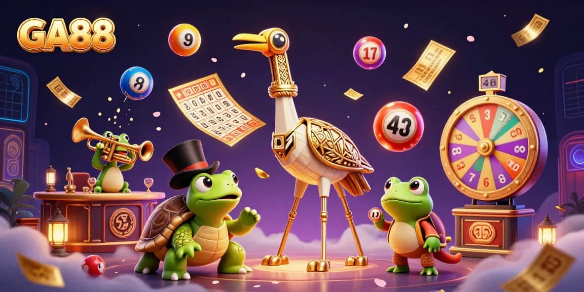 Play exciting games at GA88, featuring vibrant lottery scenes and colorful elements for interactive fun.