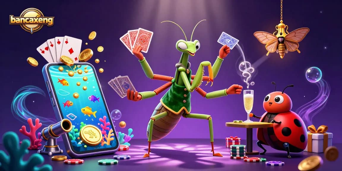 Engage in the vivid world of bancaxeng with dynamic fish shooting elements and colorful characters.
