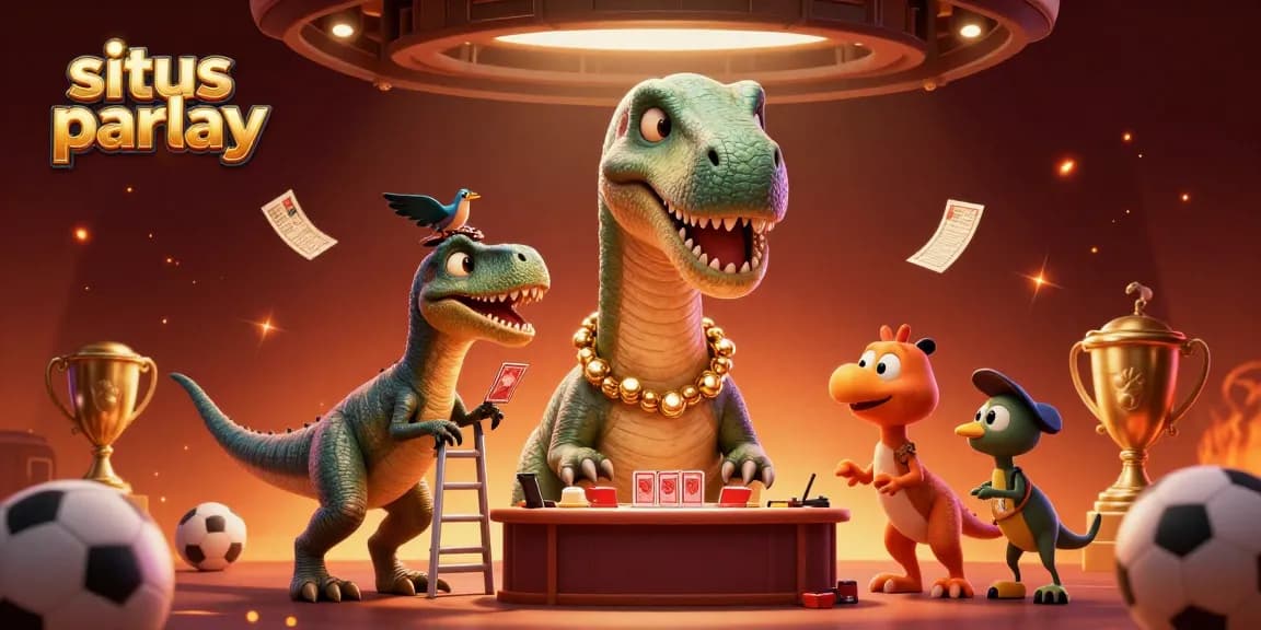 engage in exciting situs parlay thrills with a brontosaurus and clever raptor in a dynamic betting scene