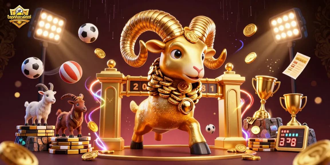 Engage with topnhacaimoi in thrilling sports betting action featuring vibrant 3D illustration.