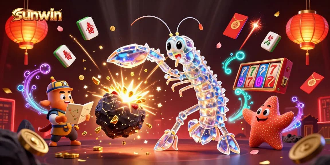 Engage in thrilling gaming action with sunwin's vibrant 3D casino scene featuring captivating characters and dynamic elements.