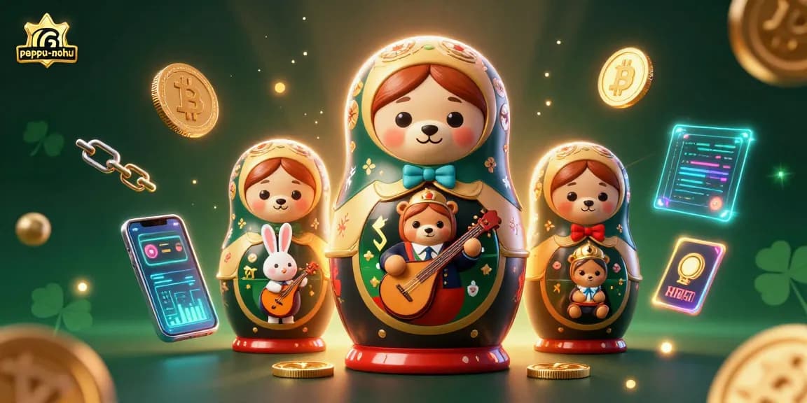 Experience thrilling wins with pappu-nohu in this vibrant 3D casino-themed illustration.