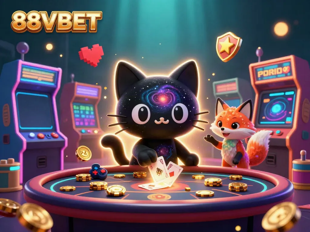 Experience the cosmic thrills of gaming with 88VBET in this captivating casino scene.