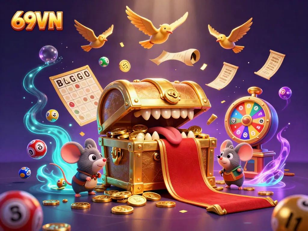Win big with 69VN's dynamic gambling scene featuring treasure and fortune elements!