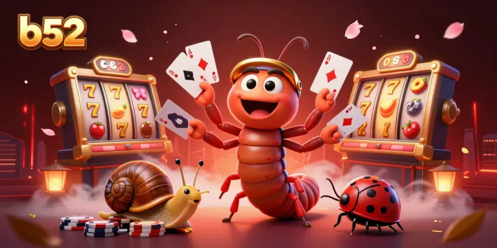 Witness the thrilling action at b52 casino with vibrant characters and captivating slot games!