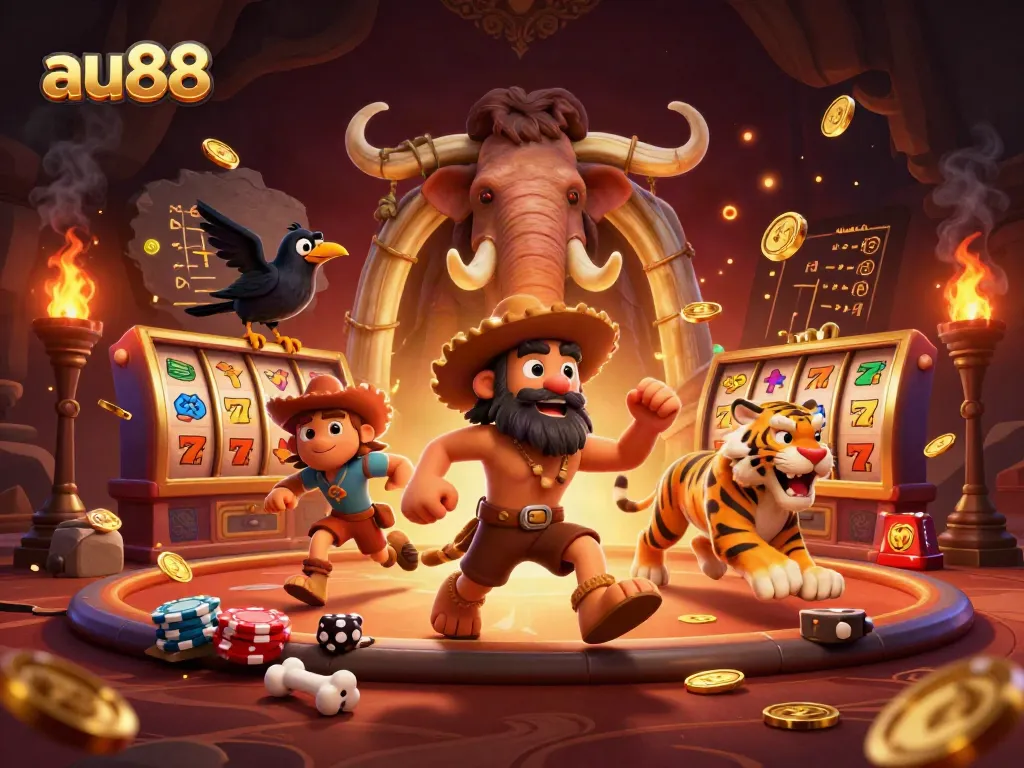 Wager and win big at au88 with a thrilling prehistoric casino adventure featuring unique characters.