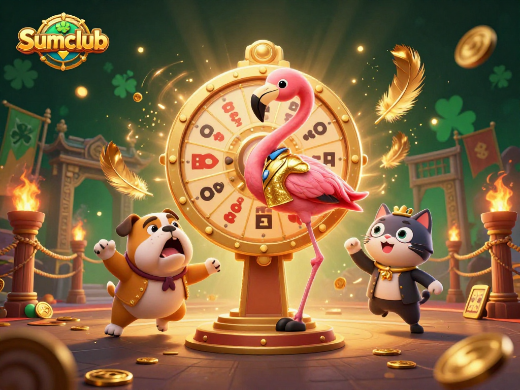 Experience thrilling moments at Sumclub with vibrant 3D game characters in an exciting casino setting.