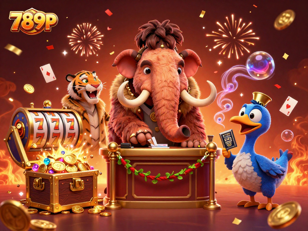 Experience the vibrant casino scene with 789P, showcasing character interactions and dynamic gaming elements.