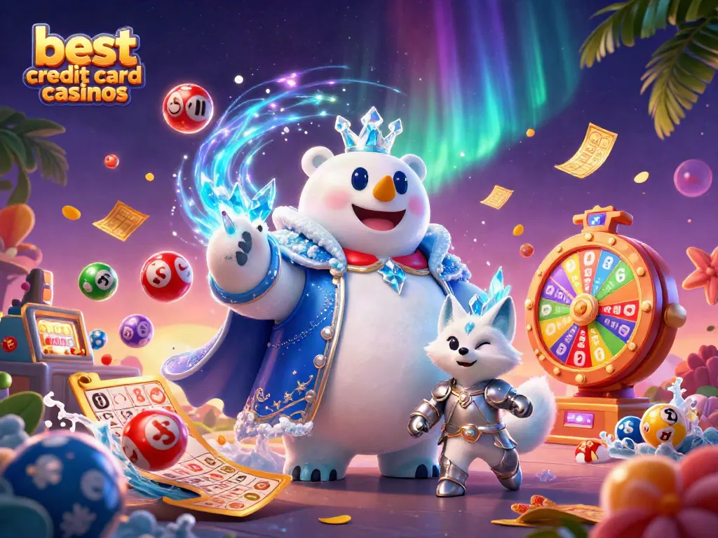 Experience the excitement of the best credit card casinos with vibrant lottery and gaming visuals.