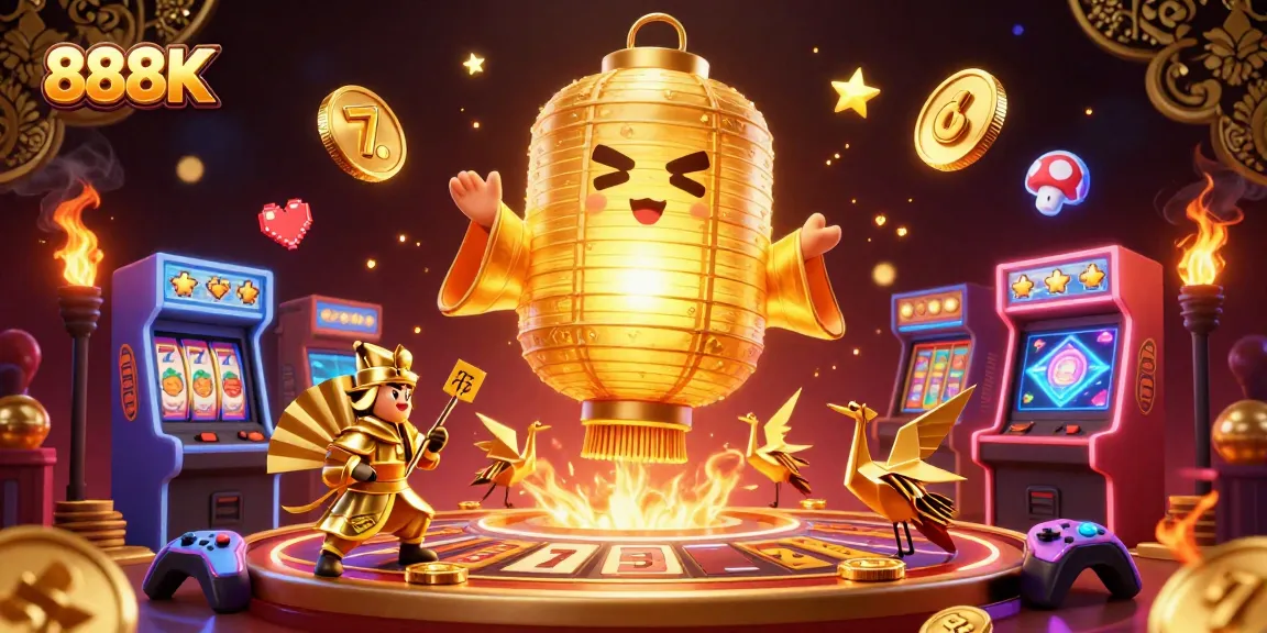 Play exciting slots at 888K with vibrant characters and a dynamic casino atmosphere.