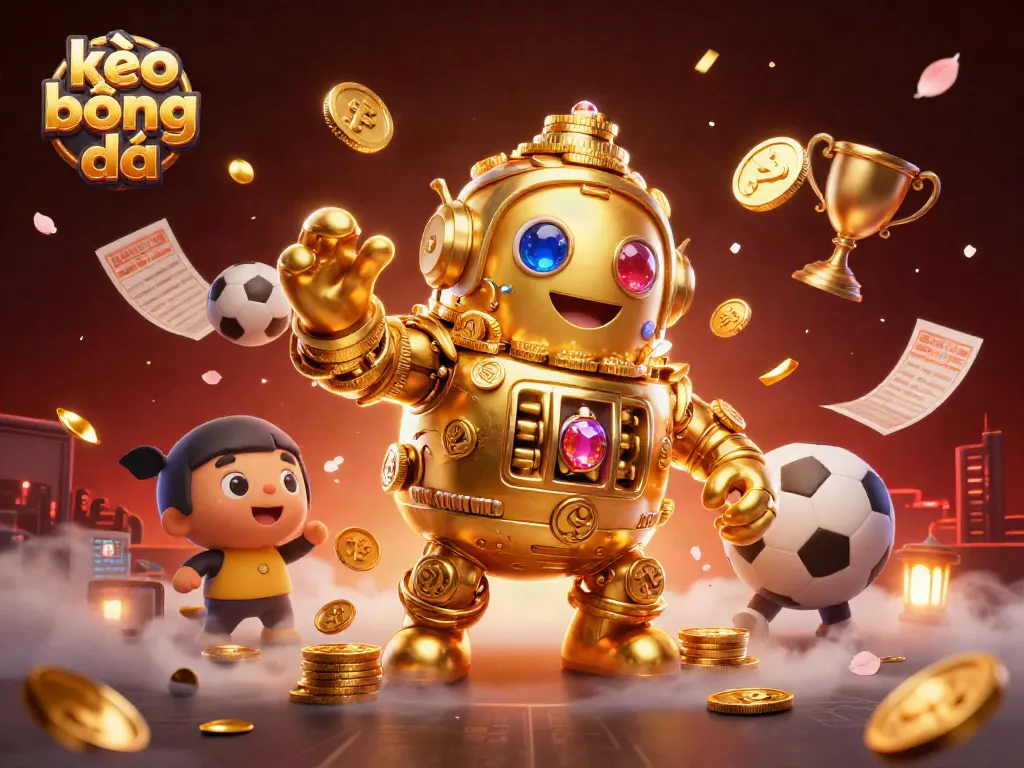 Experience thrilling kèo bóng đá action with gold coin golem and dynamic sports elements