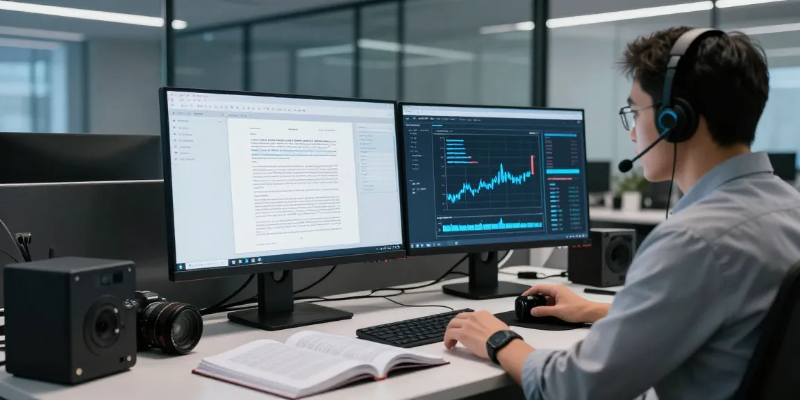 Expert in document fraud detection analyzing anomalies on digital documents in a professional workspace.