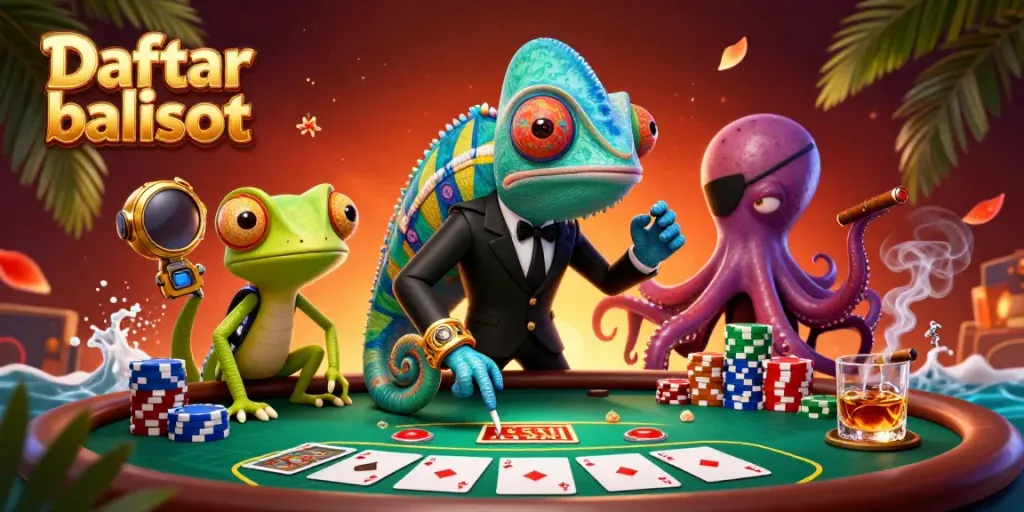 Experience thrilling gameplay with Daftar balisot in this vibrant casino scene featuring dynamic poker elements.