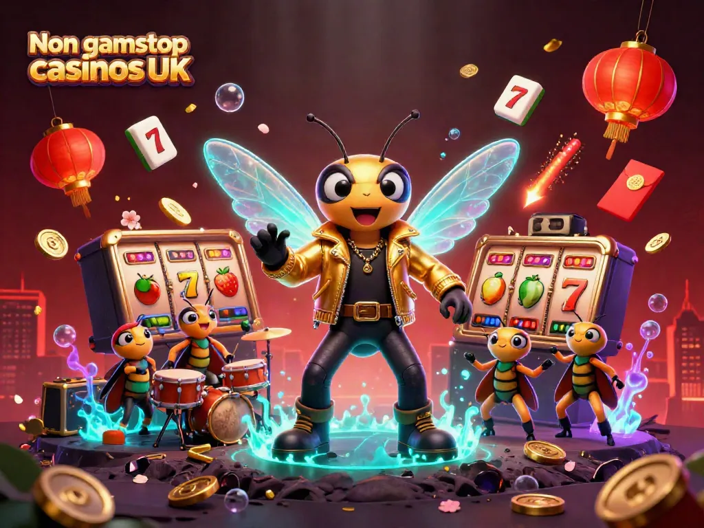 Experience the excitement at Non gamstop casinos UK with vibrant 3D casino elements and rock star characters.