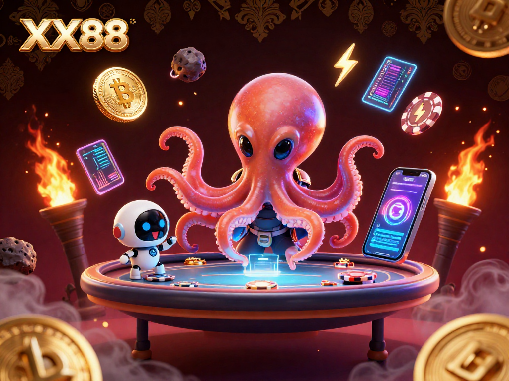 Join the excitement at XX88 with a galactic poker showdown featuring vibrant cosmic elements.