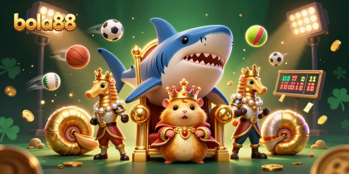 Permainan judi bola88 yang menarik dan penuh energi dengan mahkota raja hamster emas.