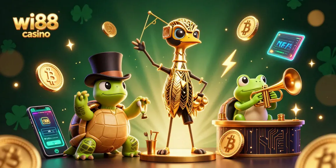 Experience the thrilling action at wi88 casino with vibrant characters and crypto elements.