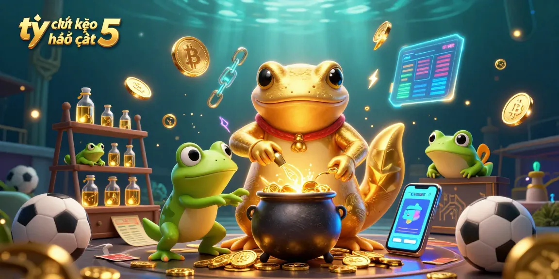 Engaging sports betting scene featuring tỷ lệ kèo nhà cái 5 with golden alchemist and elements of football.