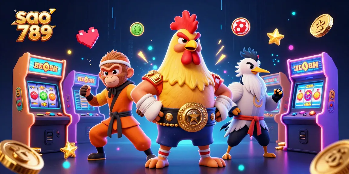 Sao 789 combines exciting slot games with vibrant characters in a dynamic casino scene.