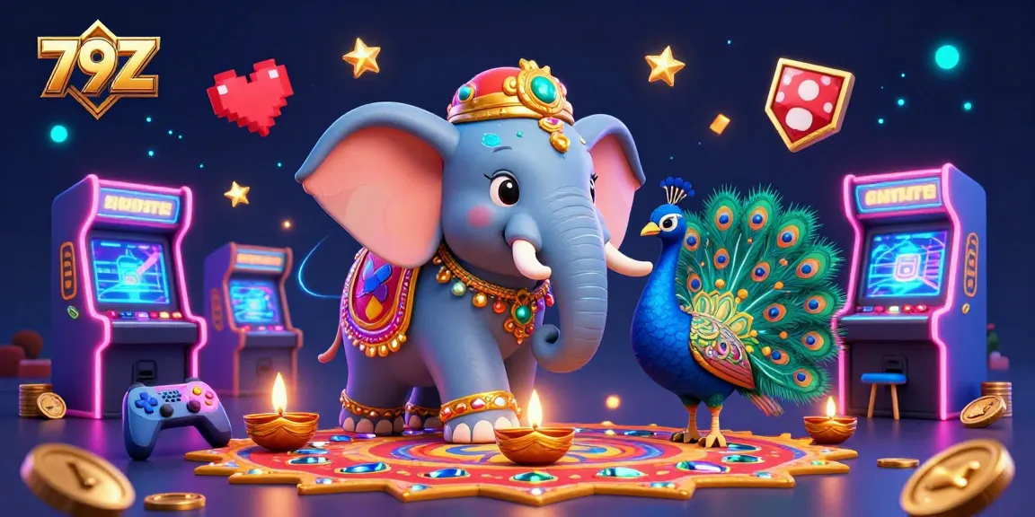 Engage with 79Z gaming excitement through vibrant 3D casino illustration featuring dynamic characters and elements.