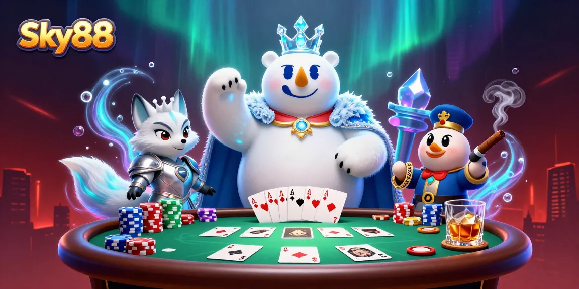 Engage with thrilling gameplay at Sky88 with an immersive casino illustration filled with action.