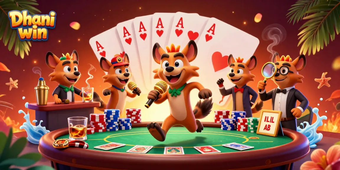 Dhani win showcases a lively casino scene featuring hyenas in comedic roles, enhancing your gaming excitement.