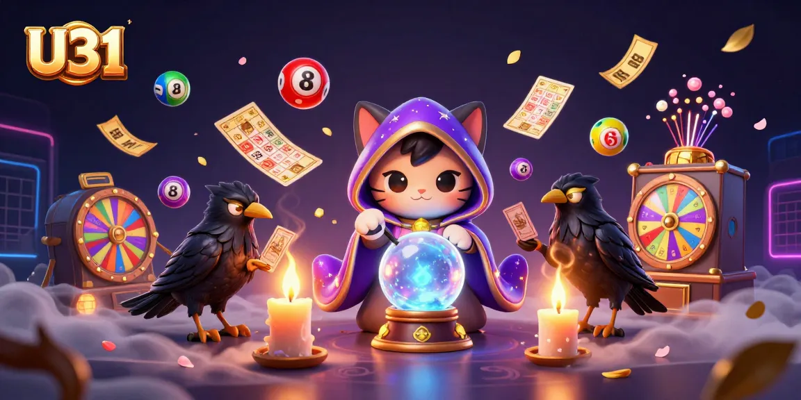 Play thrilling games with U31, featuring vibrant lottery balls, mystic characters, and exciting casino elements.