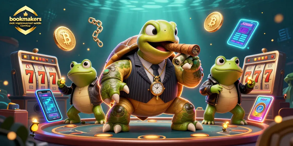 Engage with bookmakers not registered with GamStop featuring a dynamic mobster scene with crypto elements.