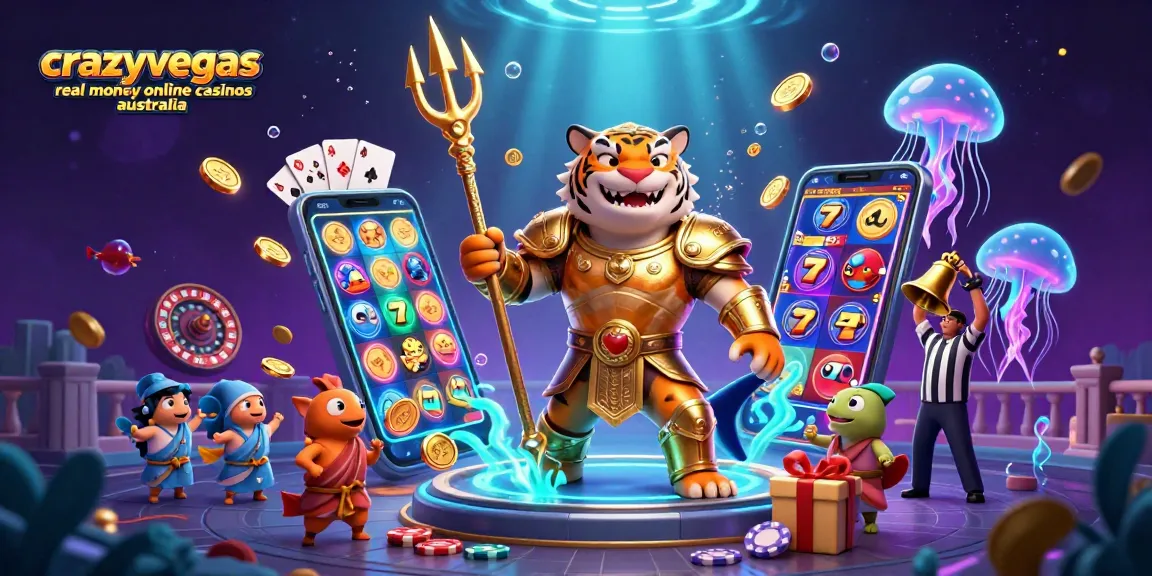 Experience excitement with crazyvegas real money online casinos australia featuring a tiger shark in a lively underwater scene.