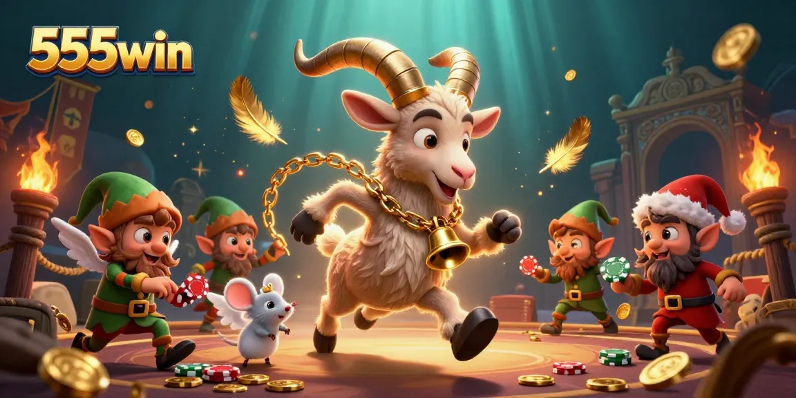 Experience the thrilling casino environment of 555win as gremlins steal poker chips amidst festive chaos.